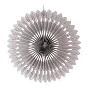 Rosette aus Papier schwer entflammbar silber 40cm, 1 Stk.