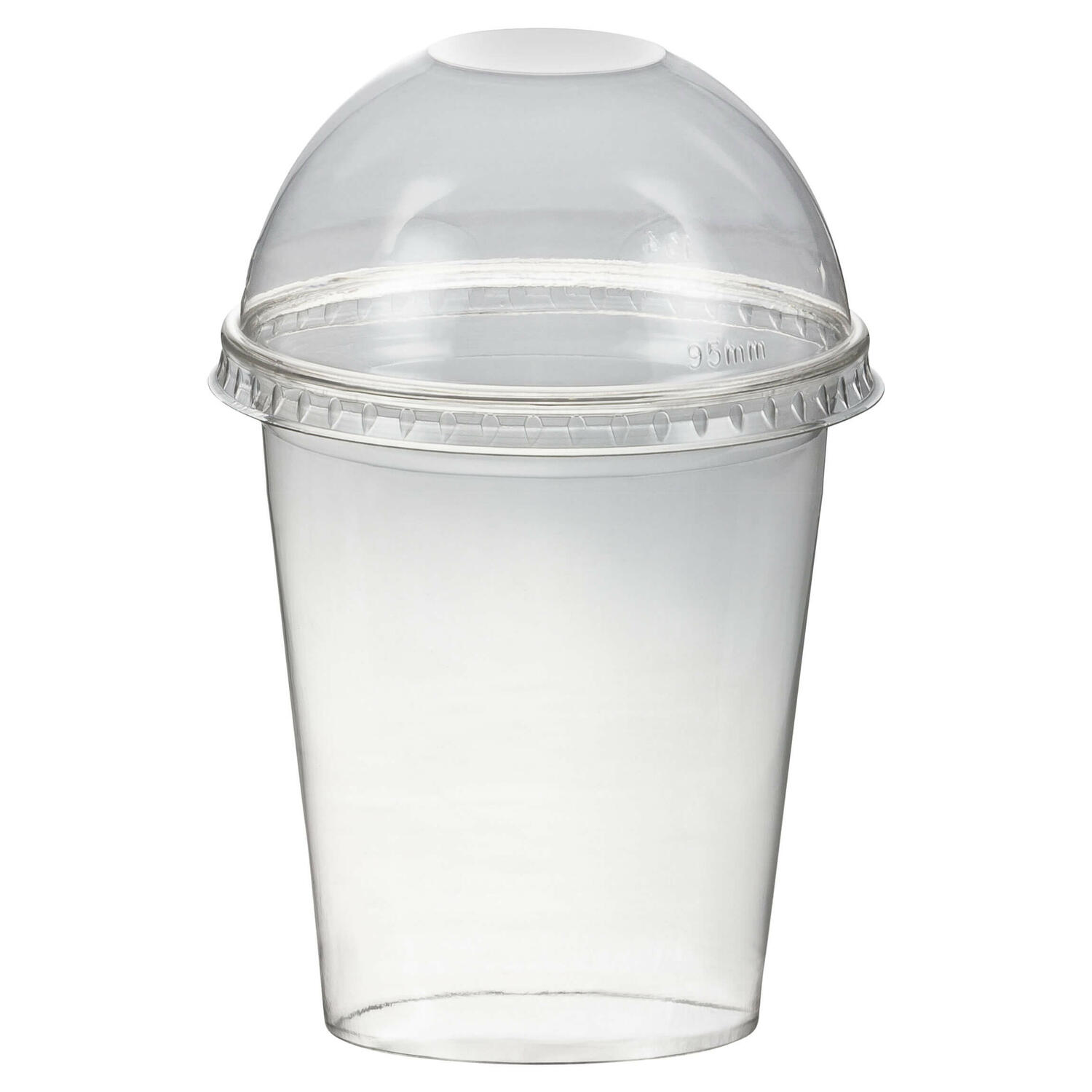 Smoothiebecher Dessertbecher + Domdeckel 300 ml 95mm, PET, glasklar, 50 Stk.