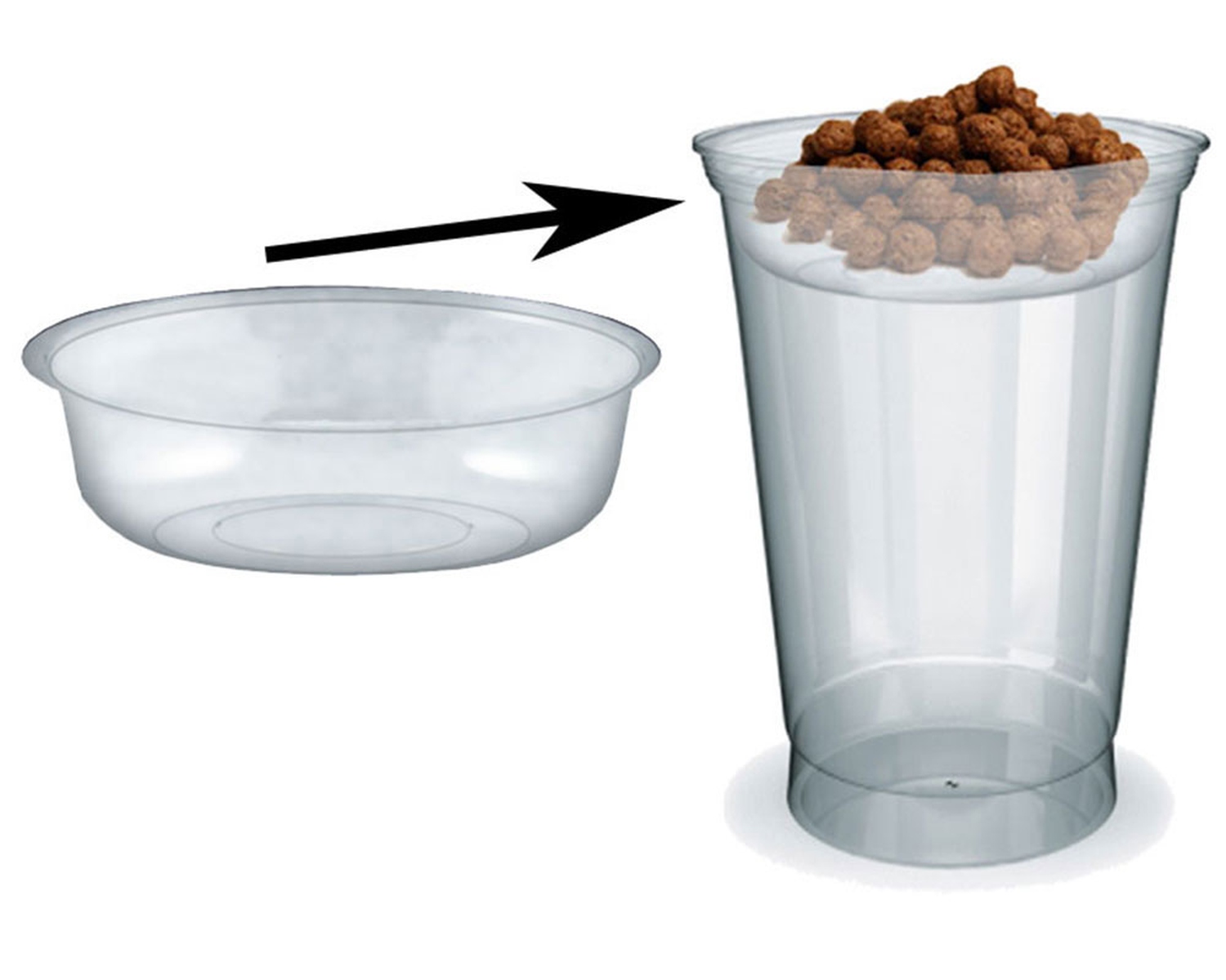 Einsatz fr PET-Trinkbecher Smoothiebecher Dessertbecher mit  95 mm, 100 Stk.