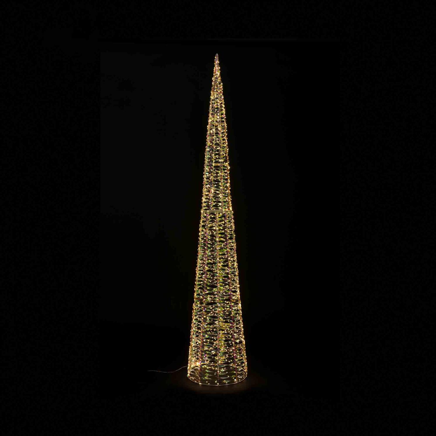 Weihnachtsbaum Pyramide aus Metall/PET, mit LED, warmwei, 180cm, 1 Stk.