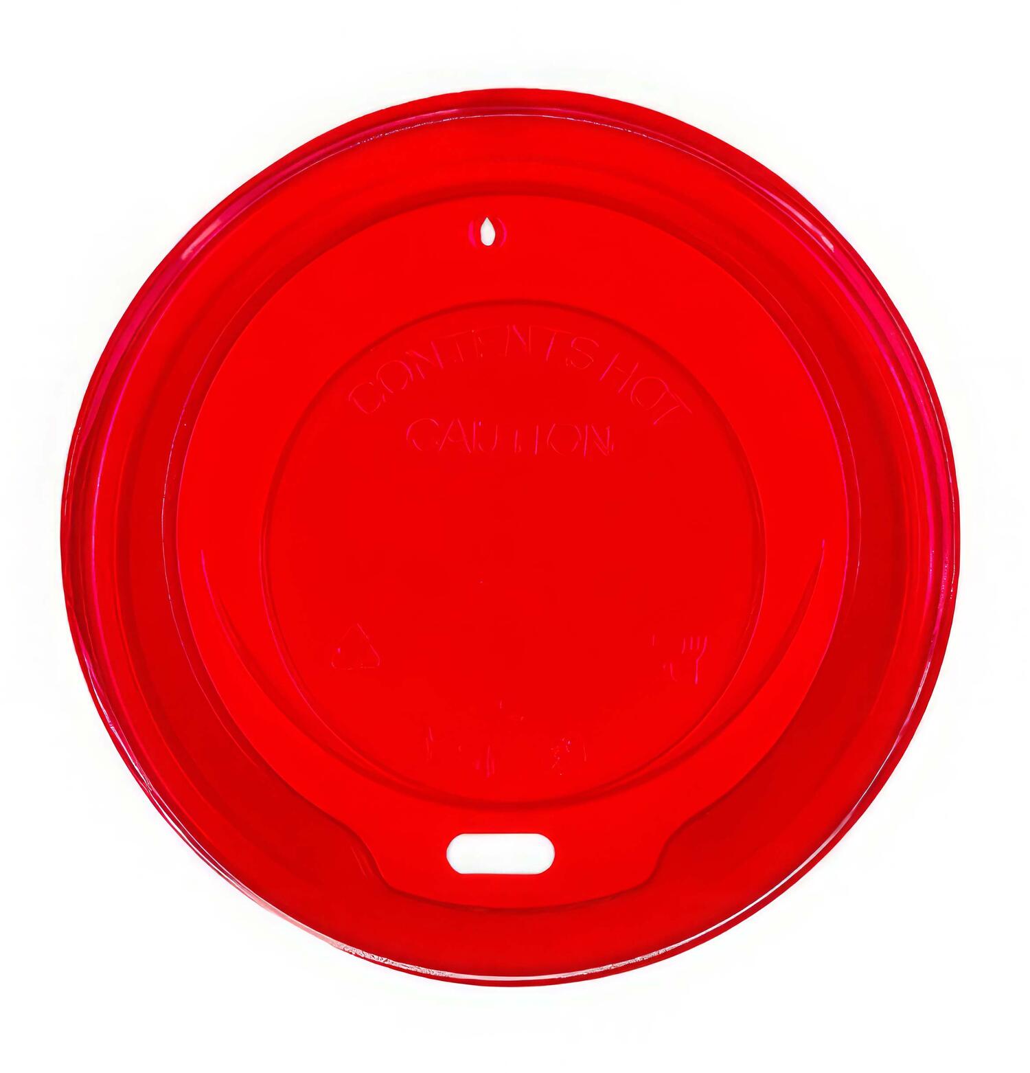 Domdeckel rot fr Pappbecher COFFEE TO GO mit 90mm , 100 Stk.