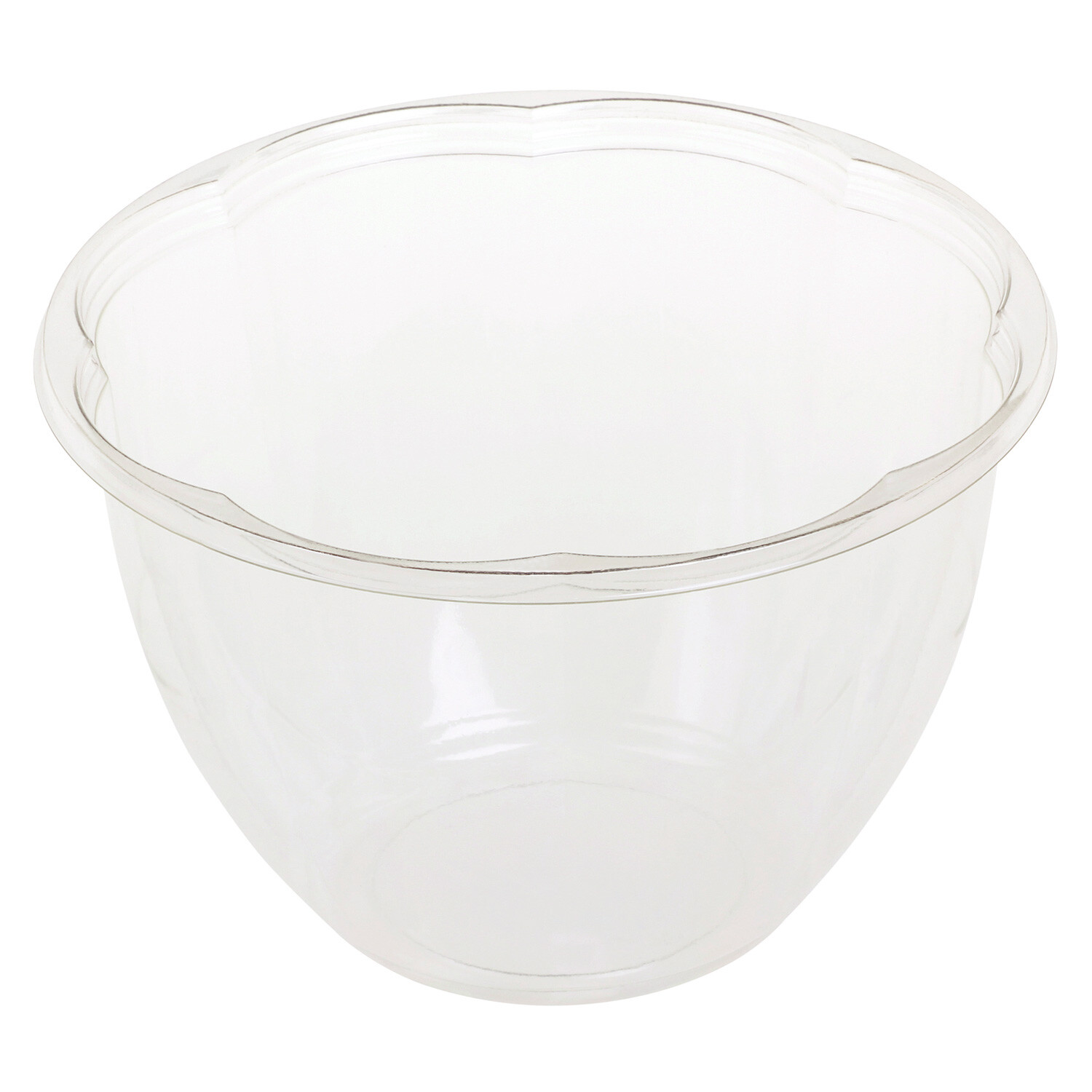 BIO Salatschalen Flower transparent aus Bio-Kunststoff (PLA) 950ml  17cm, 50 Stk.