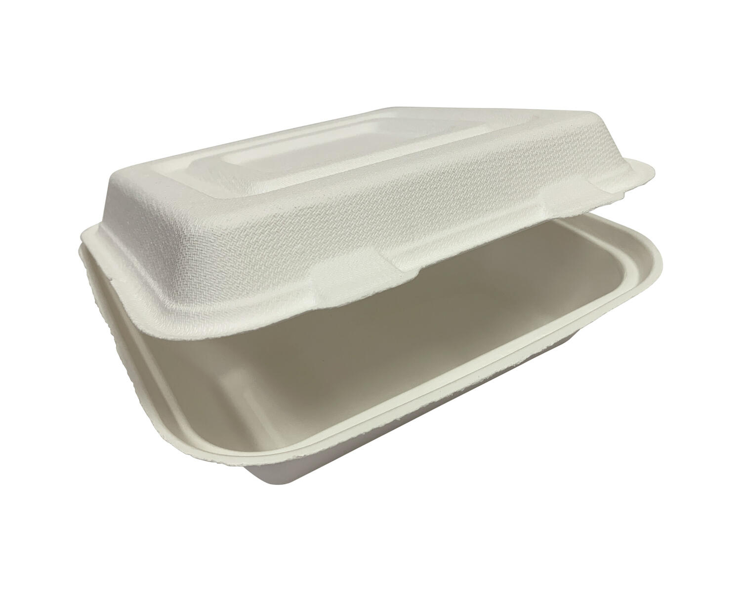 Menboxen ToGo 238x233x75mm 3-teilig aus Zuckerrohr nature wei, 50 Stk.