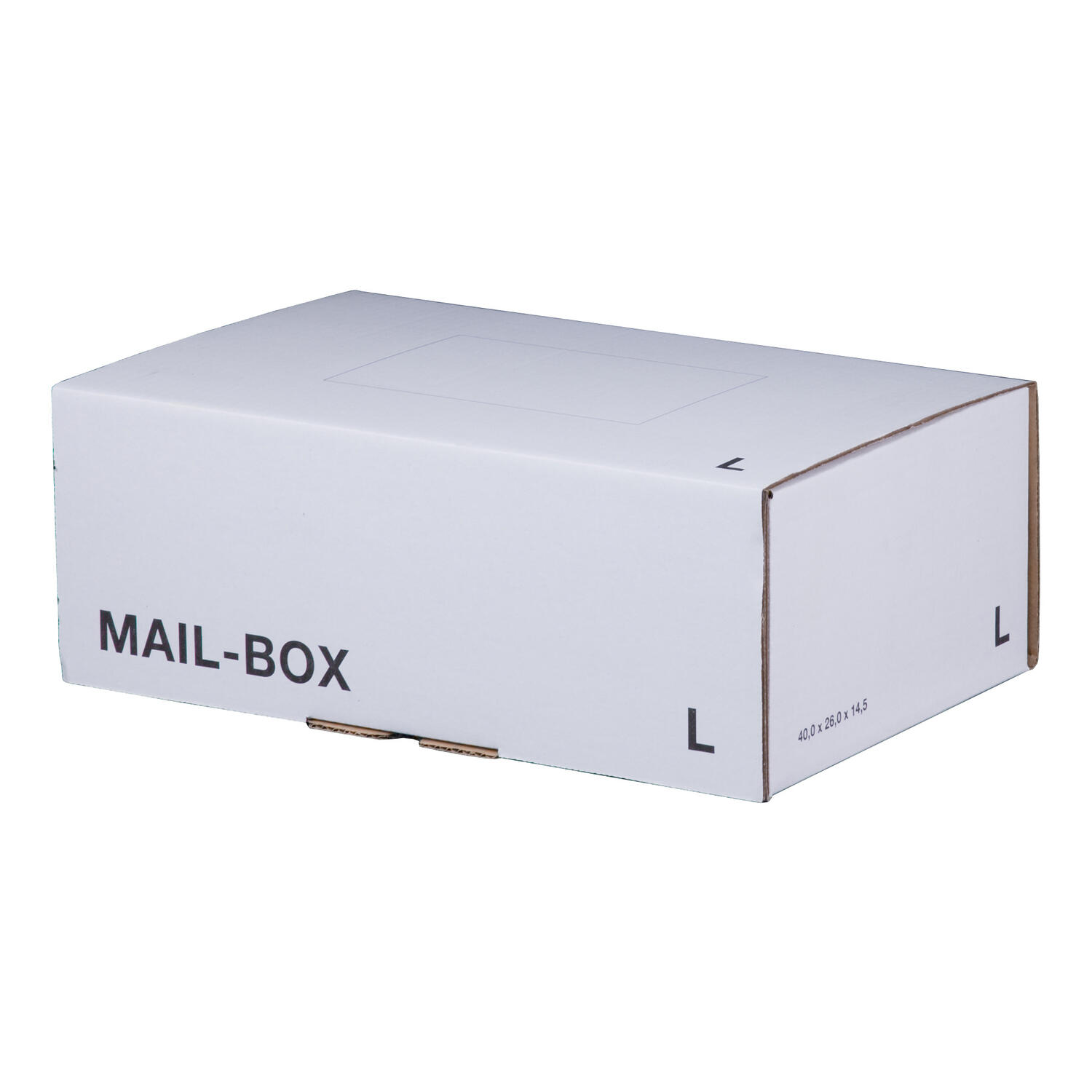 Versandkarton 395x248x141mm MAILBOX L mit Steckverschluss wiederverschliebar wei